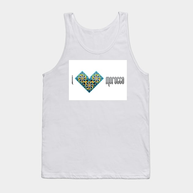 I Love Morocco Tank Top by Hand-drawn